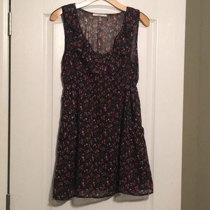 Floral Dress with ruffle at neckline